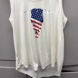 Cream white. America flag long horn